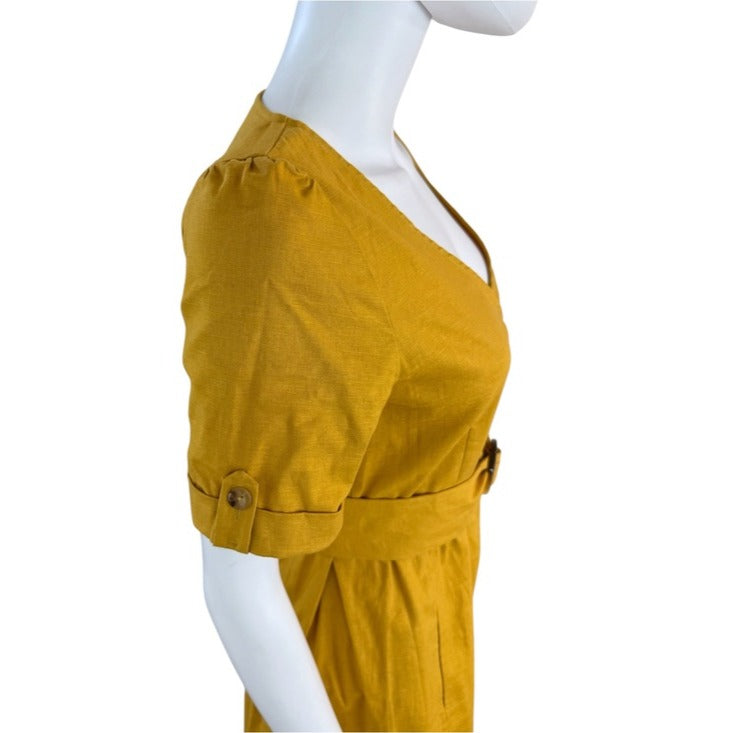 Sezane Yellow Curry Marianne Dress Size 38