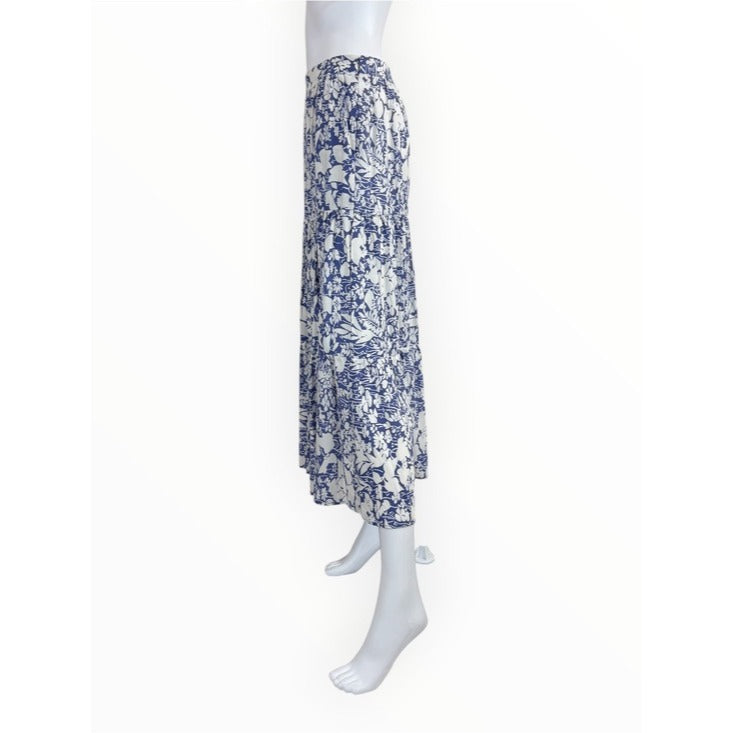 Cynthia Rowley NWT Blue Floral Tiered Maxi Skirt Size XS