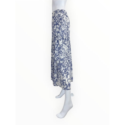 Cynthia Rowley NWT Blue Floral Tiered Maxi Skirt Size XS
