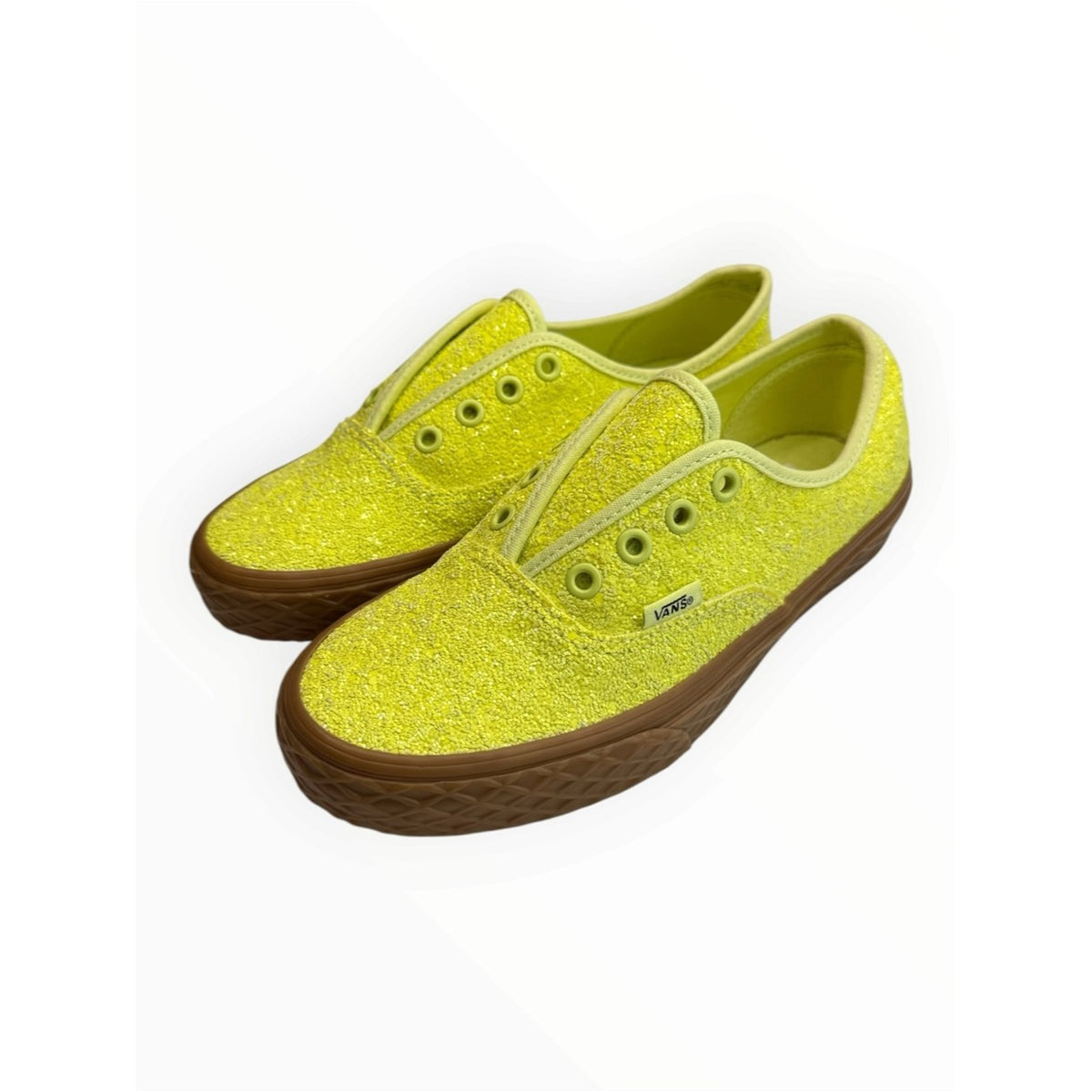 VANS NWT Neon Yellow Authentic Ice Cream Glitter Sneakers Size 7