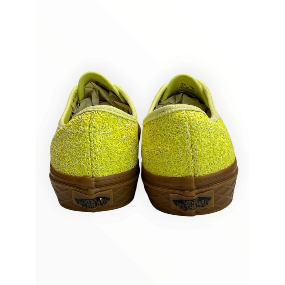 VANS NWT Neon Yellow Authentic Ice Cream Glitter Sneakers Size 7