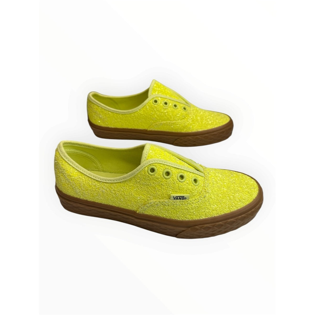 VANS NWT Neon Yellow Authentic Ice Cream Glitter Sneakers Size 7