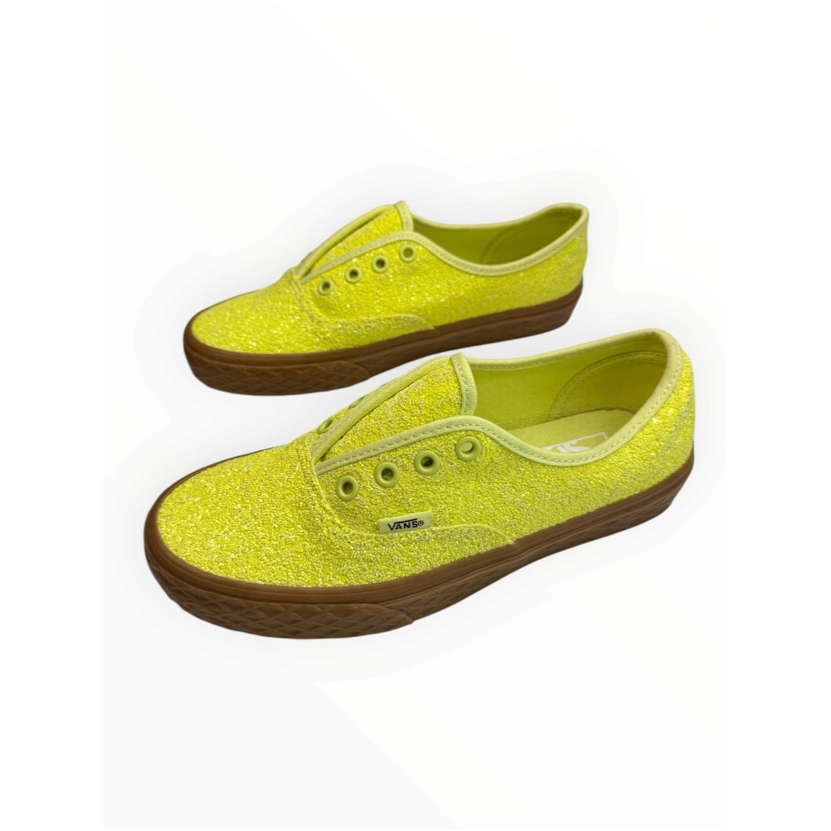 VANS NWT Neon Yellow Authentic Ice Cream Glitter Sneakers Size 7