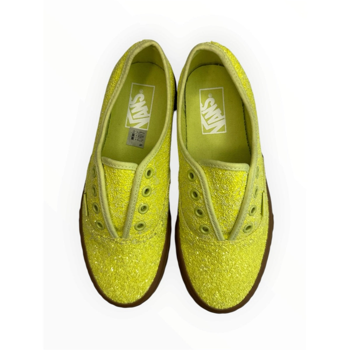 VANS NWT Neon Yellow Authentic Ice Cream Glitter Sneakers Size 7