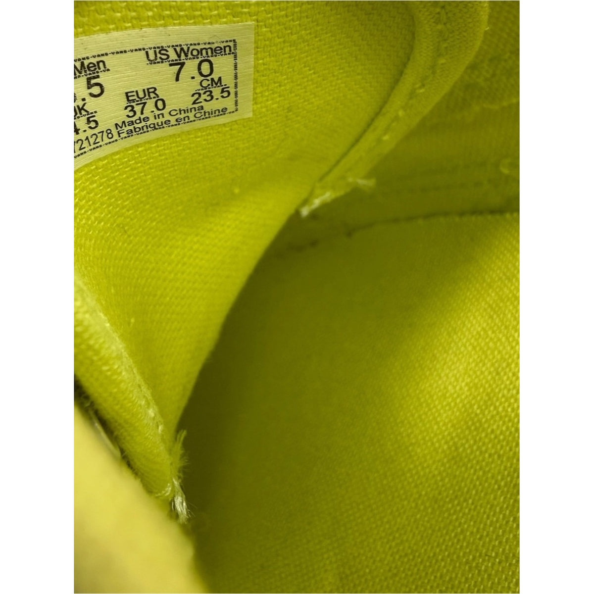 VANS NWT Neon Yellow Authentic Ice Cream Glitter Sneakers Size 7