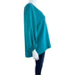 Tibi Aqua Pullover V-neck Blouse Size L
