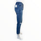 AMO Babe High Rise Slim Straight Jeans Thrifted W/ Destroy Blue Size 26