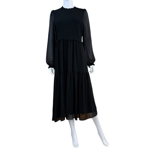 Wilfred NWT Black Rosalyn Midi Dress Size L