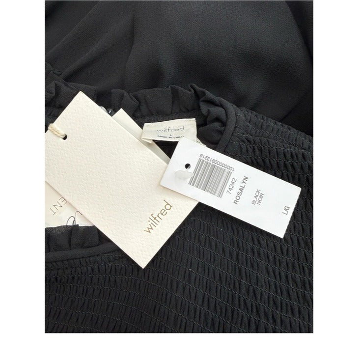 Wilfred NWT Black Rosalyn Midi Dress Size L