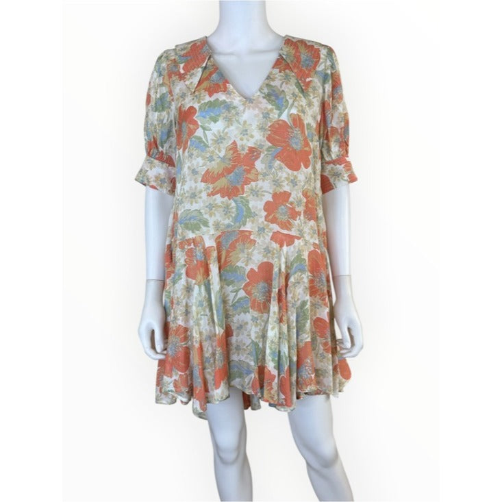 Free People NWT Moon Chaser Floral Print Mini Dress Size XS