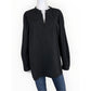 Lafayette 148 New York Black Split-neck Popover Tunic Size XL