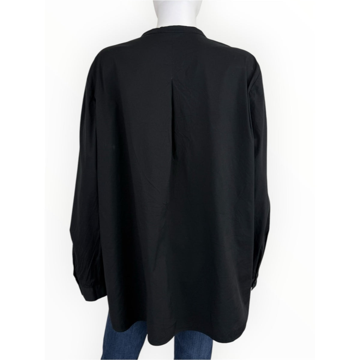 Lafayette 148 New York Black Split-neck Popover Tunic Size XL