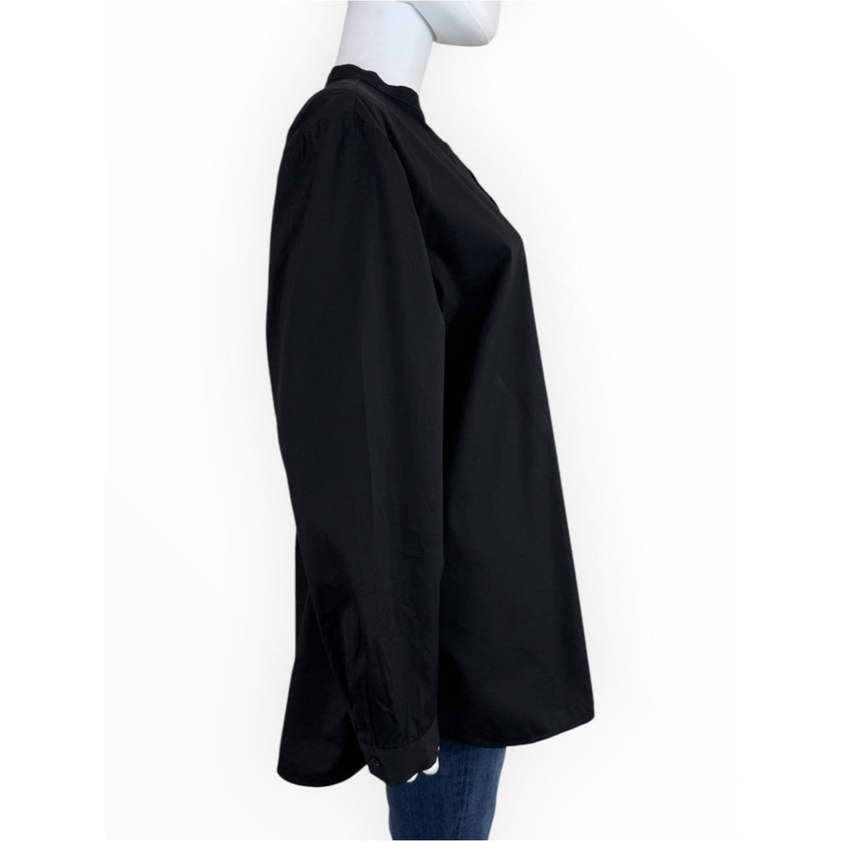 Lafayette 148 New York Black Split-neck Popover Tunic Size XL