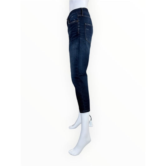 CURRENT/ELLIOTT Blue Distressed Cropped Boyfriend Jeans Size 27