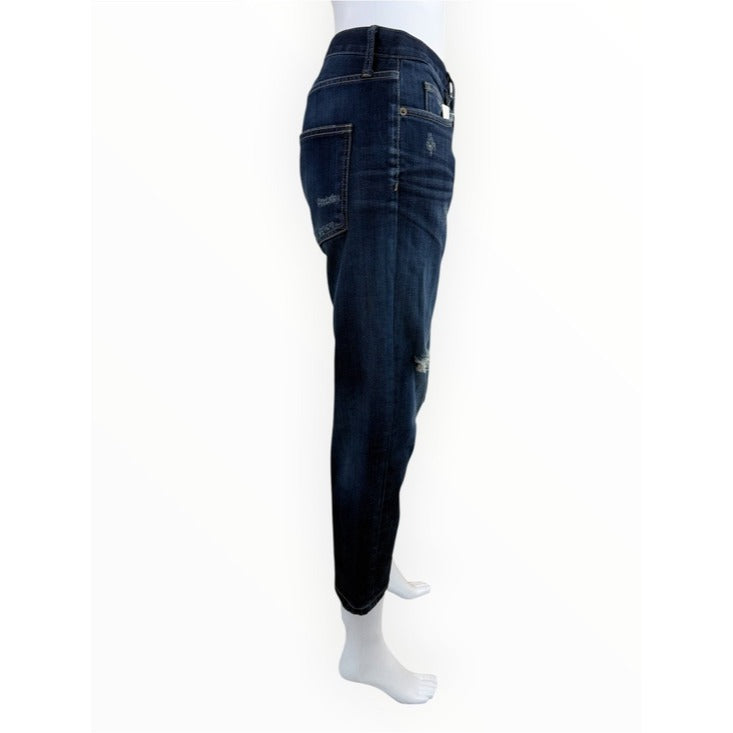CURRENT/ELLIOTT Blue Distressed Cropped Boyfriend Jeans Size 27