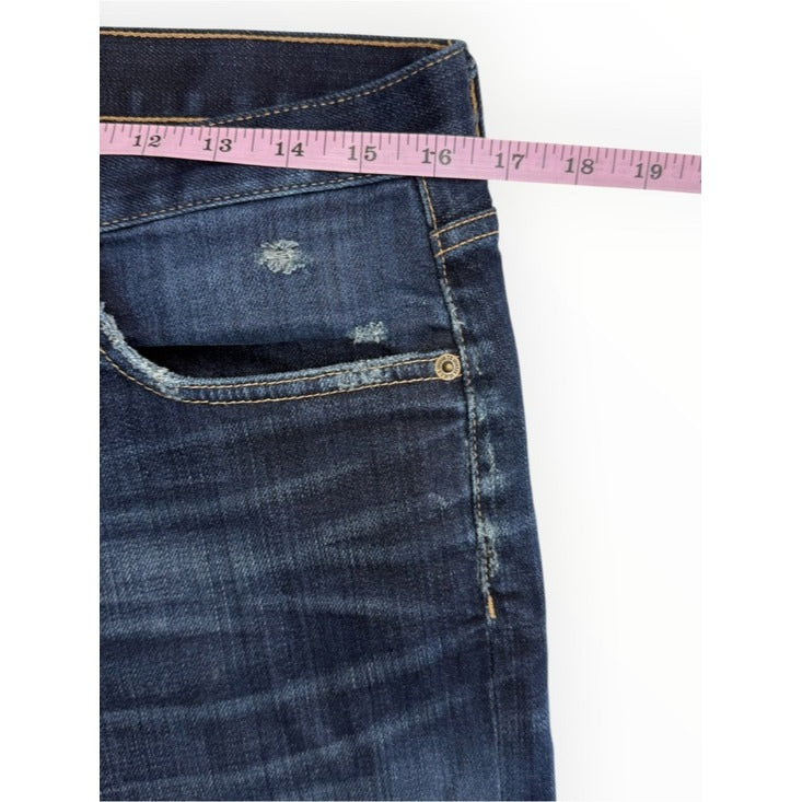 CURRENT/ELLIOTT Blue Distressed Cropped Boyfriend Jeans Size 27