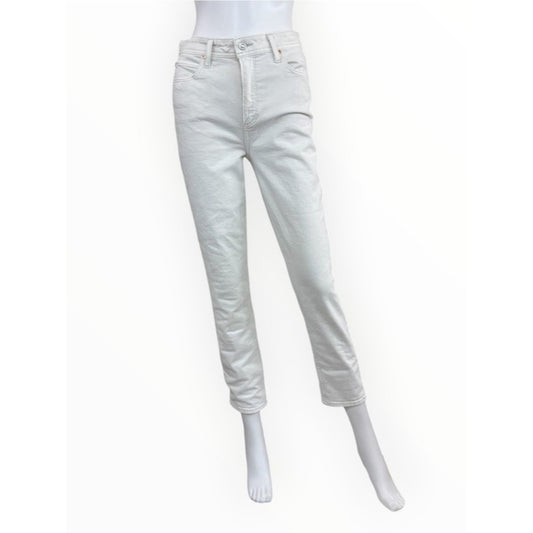 PAIGE White Sarah Slim High Rise Cropped Jeans Size 28