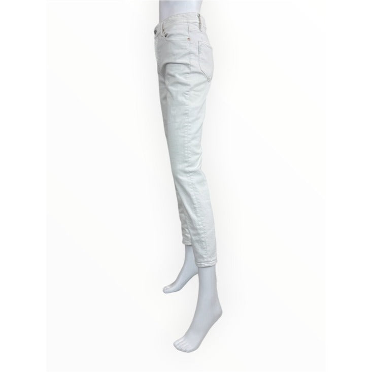 PAIGE White Sarah Slim High Rise Cropped Jeans Size 28