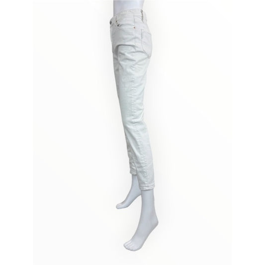 PAIGE White Sarah Slim High Rise Cropped Jeans Size 28