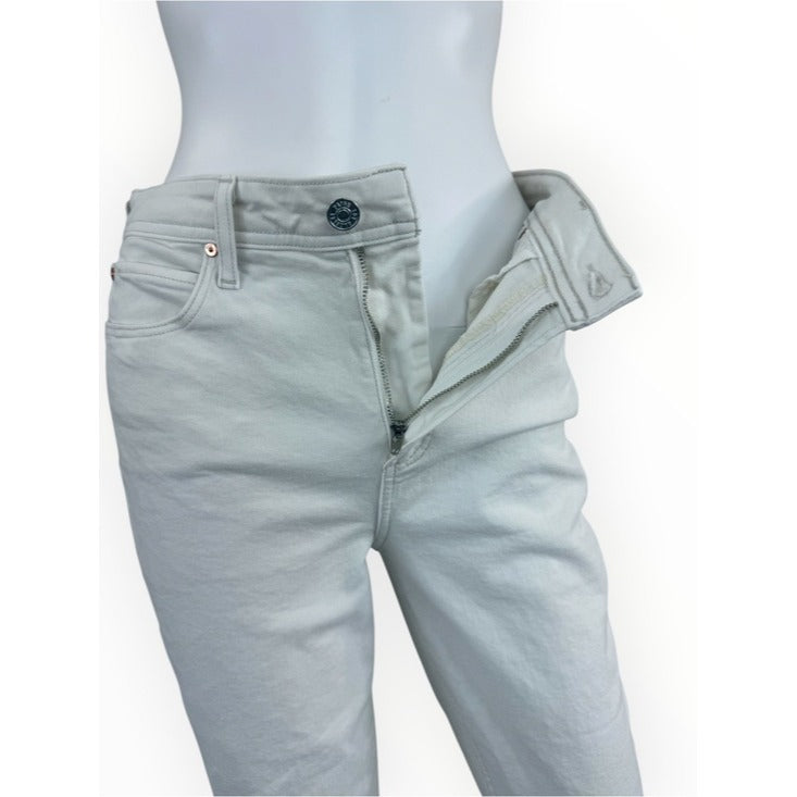 PAIGE White Sarah Slim High Rise Cropped Jeans Size 28