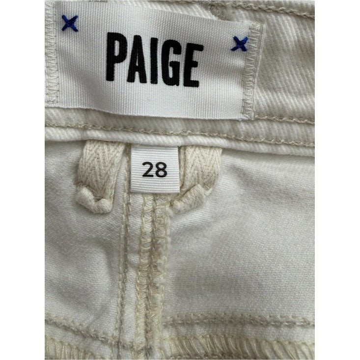 PAIGE White Sarah Slim High Rise Cropped Jeans Size 28