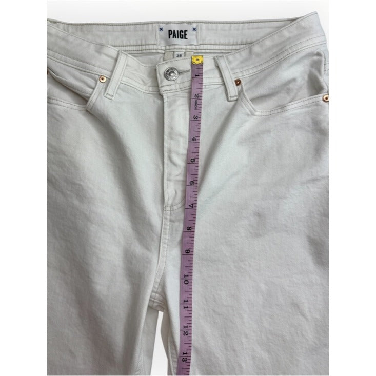 PAIGE White Sarah Slim High Rise Cropped Jeans Size 28