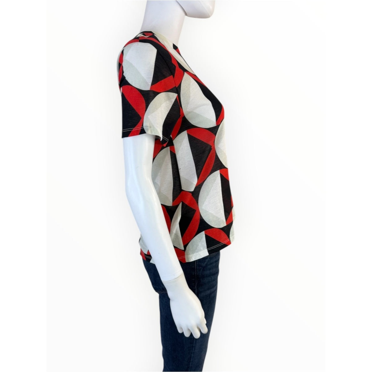 Cynthia Rowley Bold Retro Pattern 100% Cotton Tee Size S