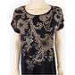 J. Jill Embroidered Navy Midi Dress Size Small