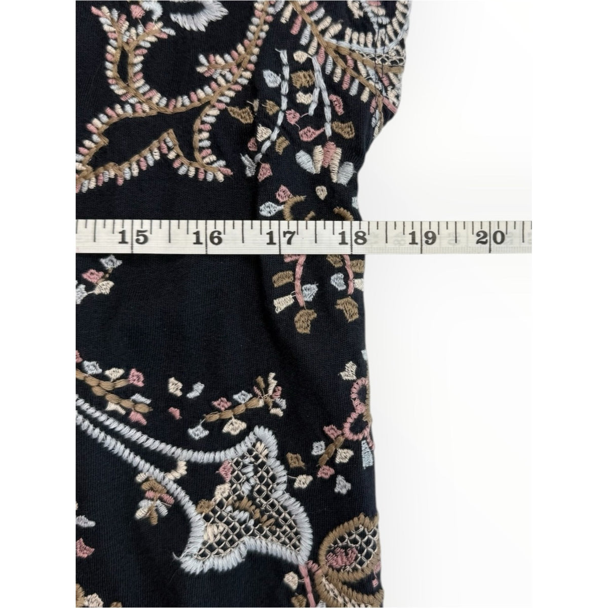 J. Jill Embroidered Navy Midi Dress Size Small