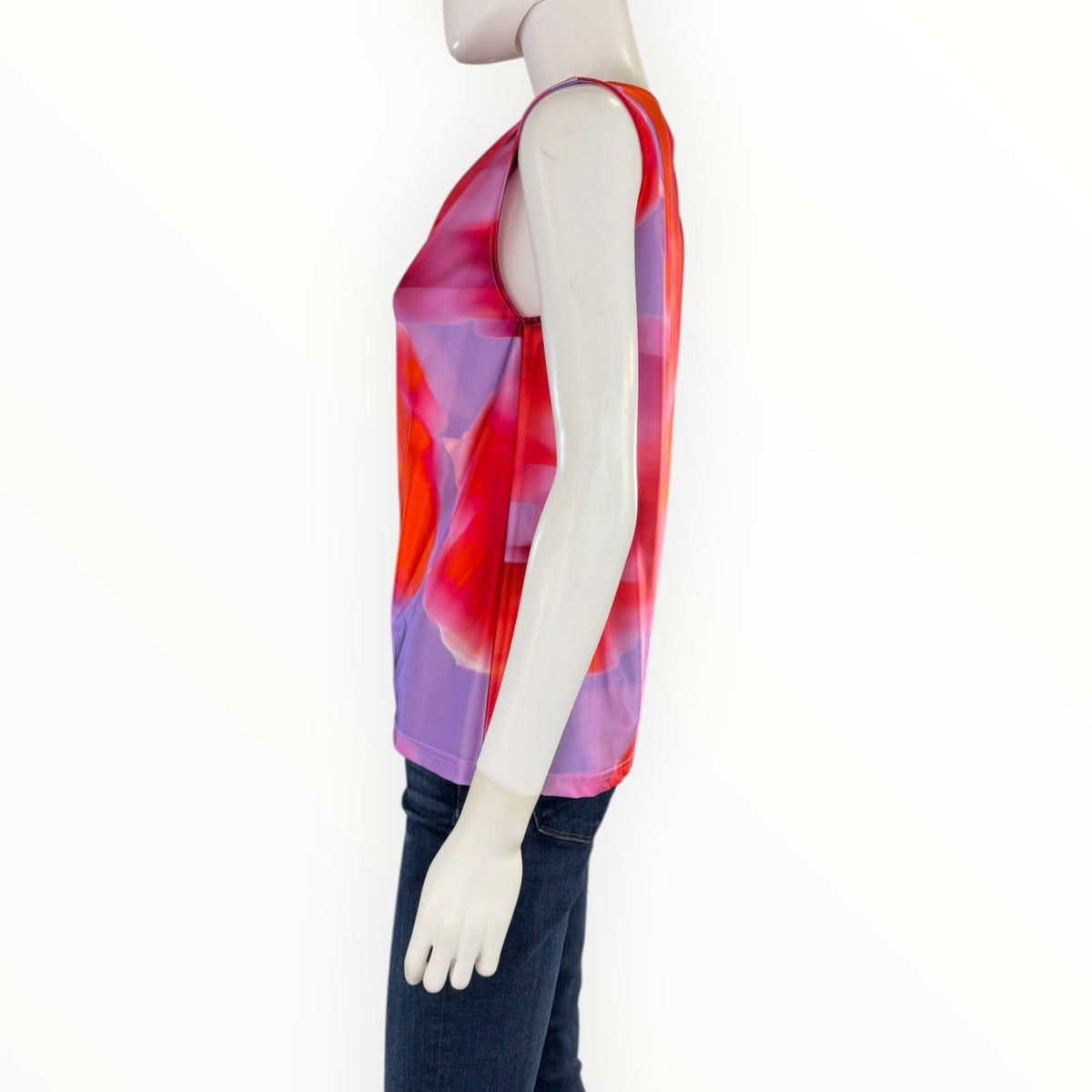 Lysse NWT Womens Sleeveless Floral Print Cowl Neck Top Multicolor Size S