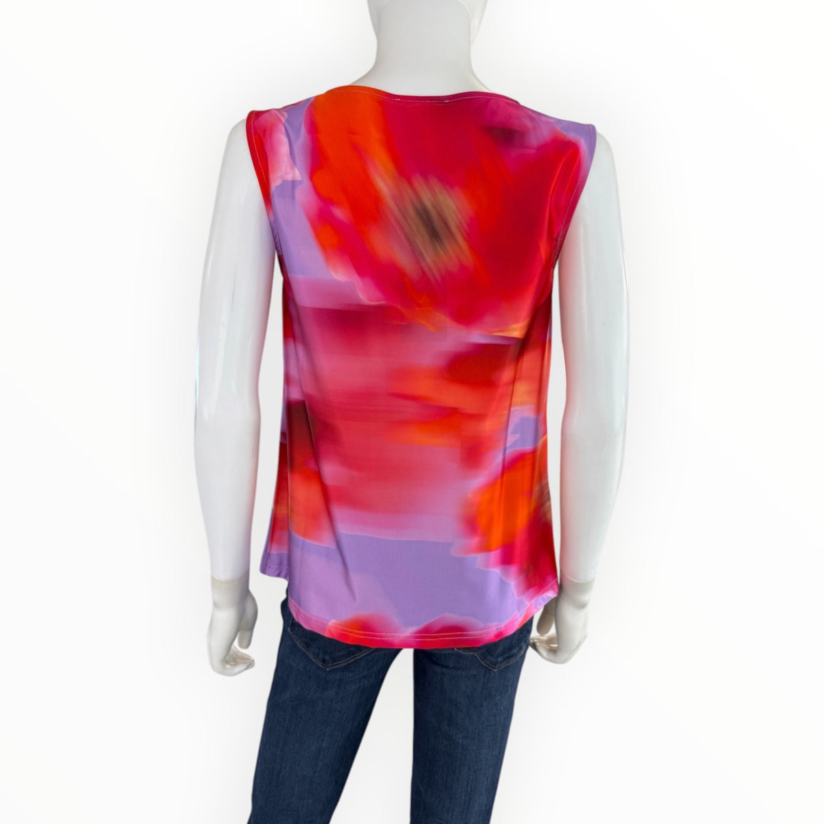 Lysse NWT Womens Sleeveless Floral Print Cowl Neck Top Multicolor Size S