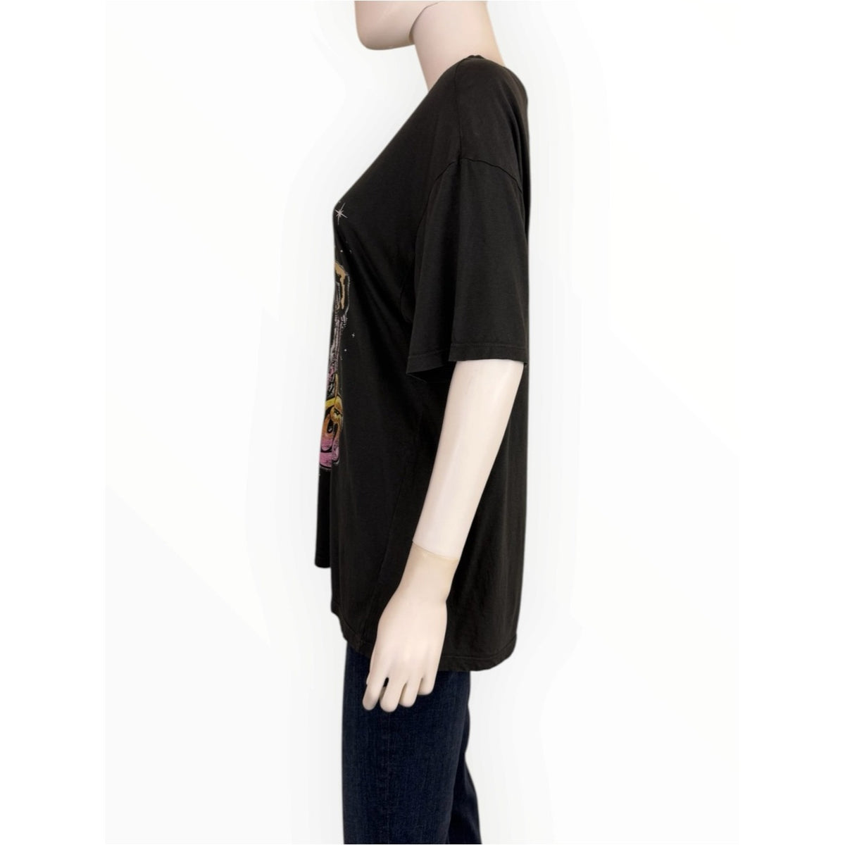 Daydreamer Ash Black Elton John On Stage Boyfriend Tee Size M