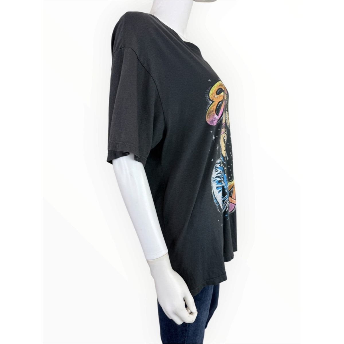 Daydreamer Ash Black Elton John On Stage Boyfriend Tee Size M