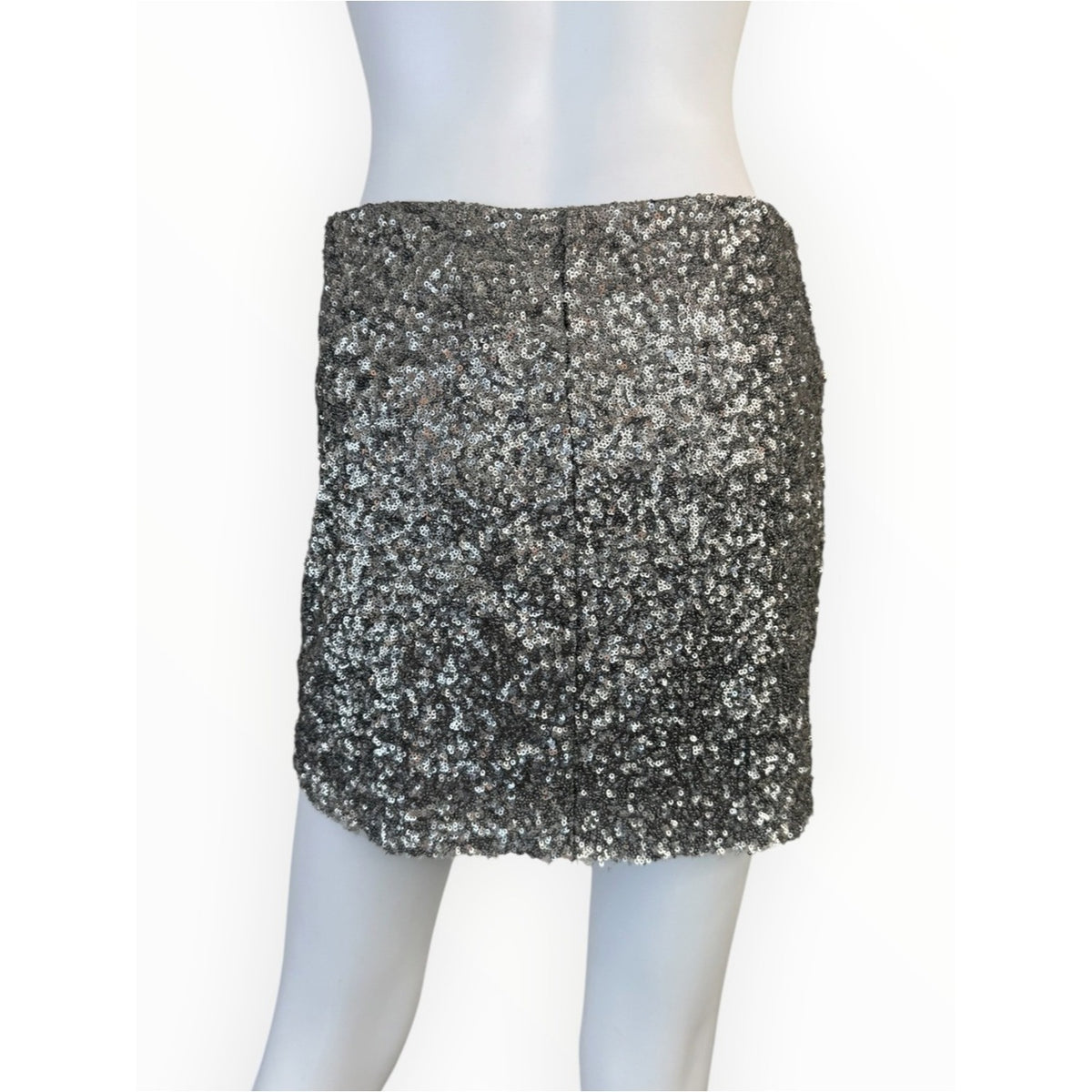 Bailey 44 Silver Sequin Mini Skirt Size M