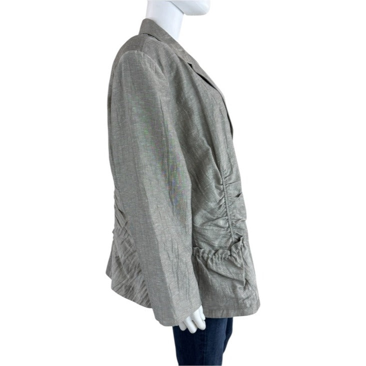 Lafayette 147 New York Gray Linen Blend Jacket Size 22