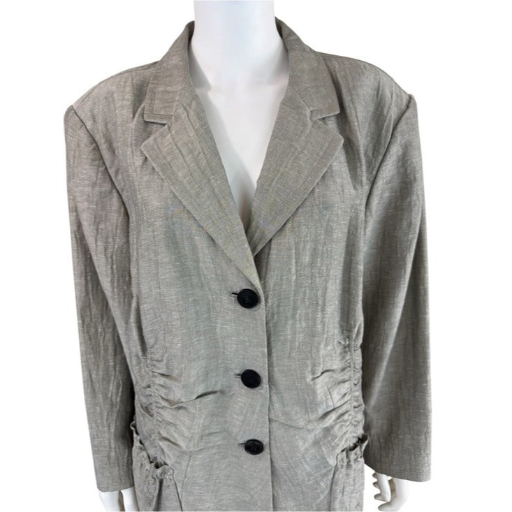 Lafayette 147 New York Gray Linen Blend Jacket Size 22