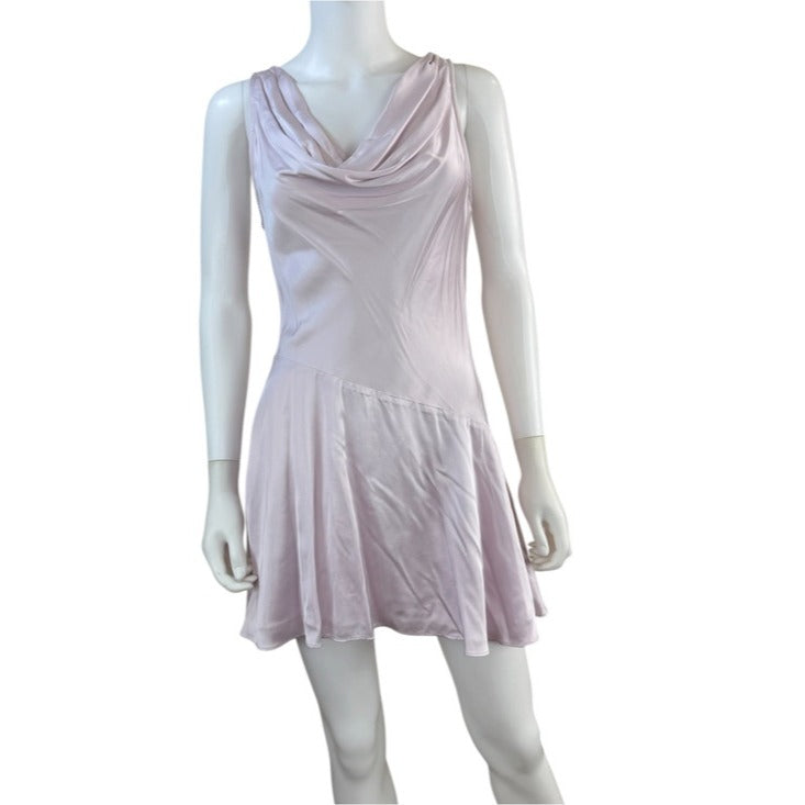 French Connection NWT Pink Oona Satin Asymmetrical Mini Dress Size 4