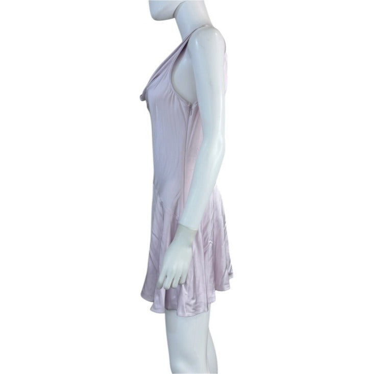 French Connection NWT Pink Oona Satin Asymmetrical Mini Dress Size 4