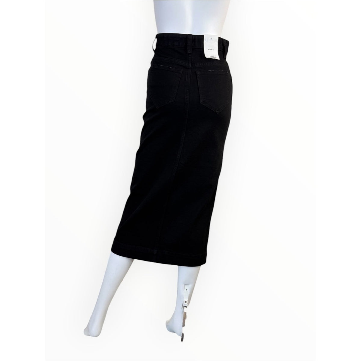 a loves a NWT Black Denim Midi Skirt Size 25