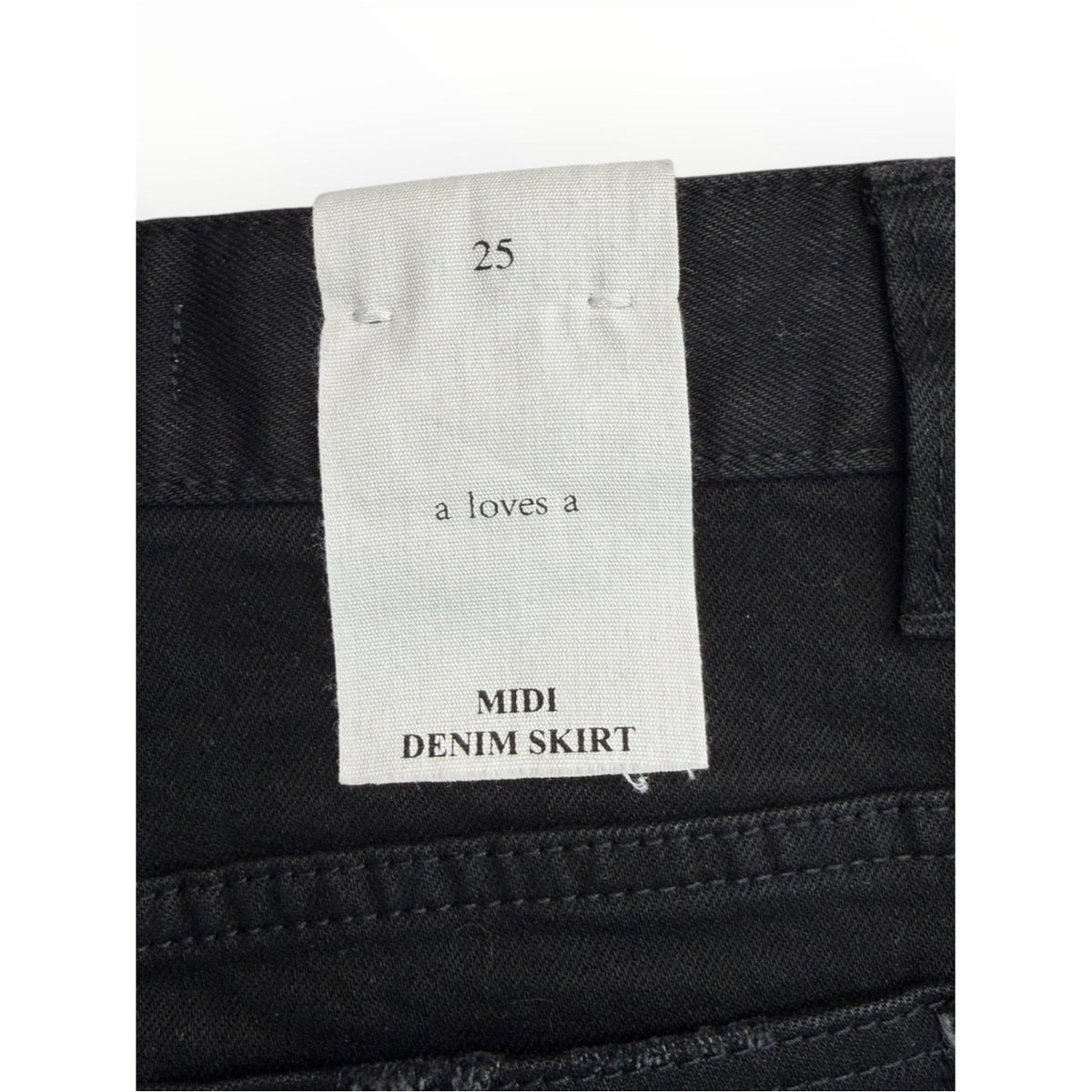 a loves a NWT Black Denim Midi Skirt Size 25