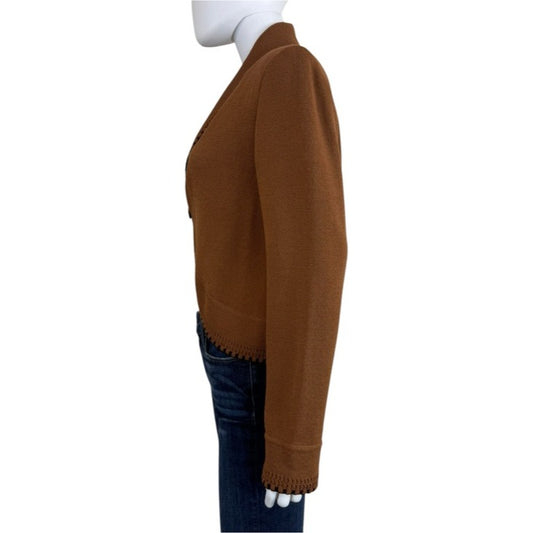 St. John COLLECTION Brown Knit Sweater Cardigan Size 12