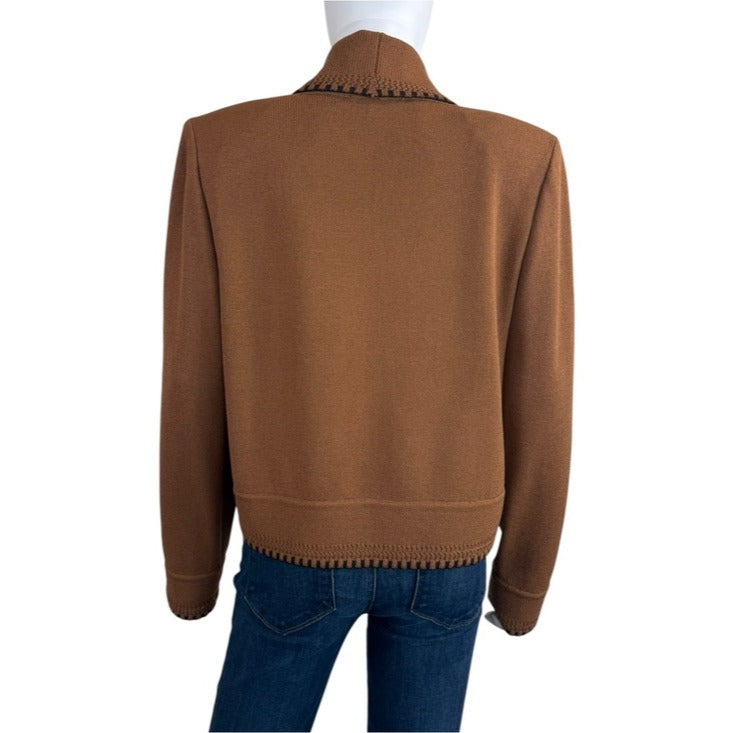 St. John COLLECTION Brown Knit Sweater Cardigan Size 12