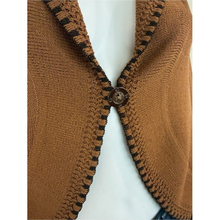 St. John COLLECTION Brown Knit Sweater Cardigan Size 12