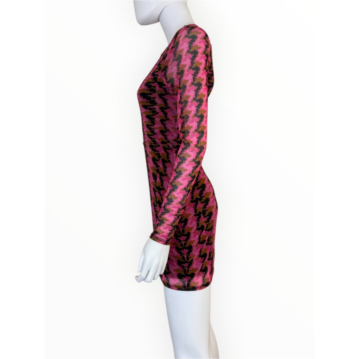 AFRM NWT Pink Herringbone Anita Mini Dress Size S