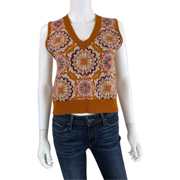 Maeve by Anthropologie Vera Jacquard Sweater Vest Size S