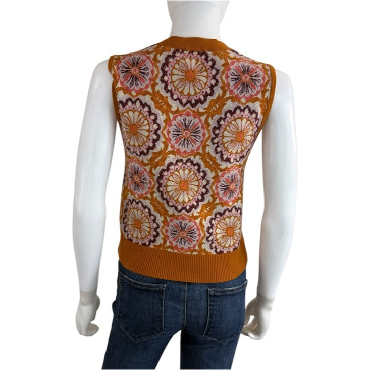 Maeve by Anthropologie Vera Jacquard Sweater Vest Size S