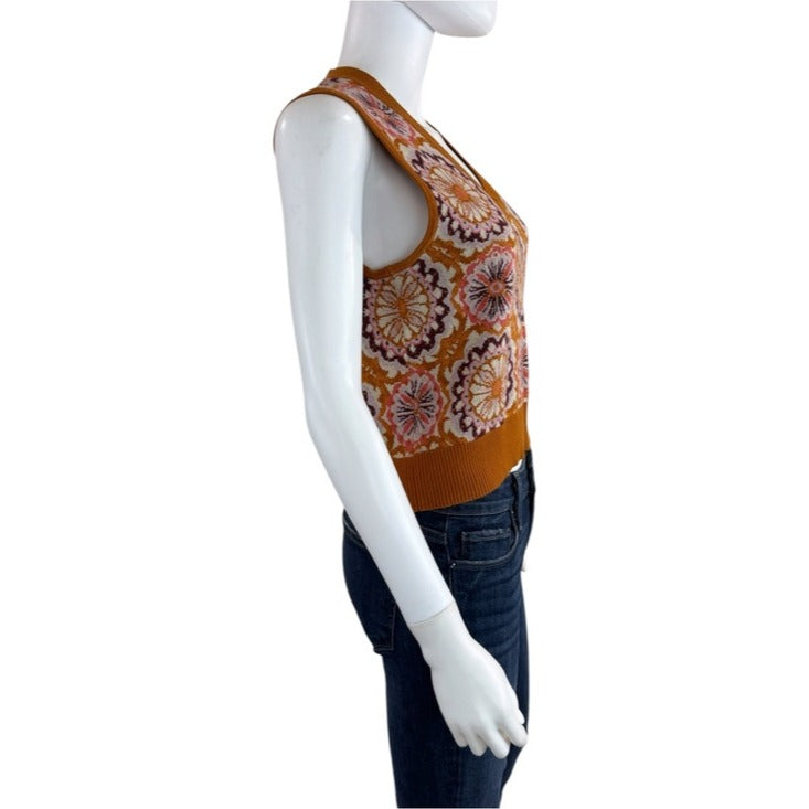 Maeve by Anthropologie Vera Jacquard Sweater Vest Size S