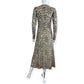 Rachel Zoe Brown Leopard Print Mesh Midi Dress Size S