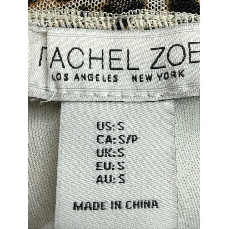 Rachel Zoe Brown Leopard Print Mesh Midi Dress Size S