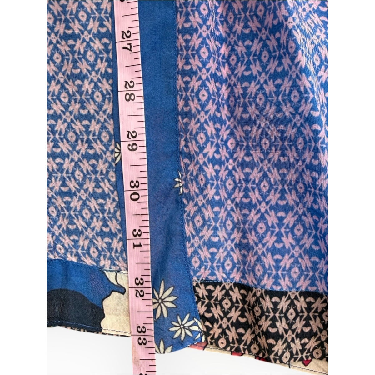 Johnny Was Blue Dolce Floral-Print Georgette Kimono Jacket Size 1X